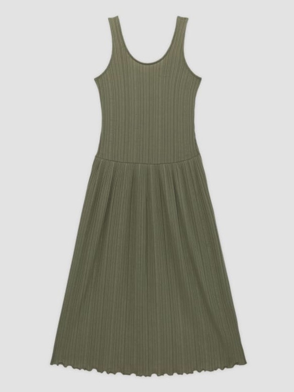 Everlane The Rib Soft Knit Scoop Neck Dress Olive Green Size XS - Picture 1 of 11